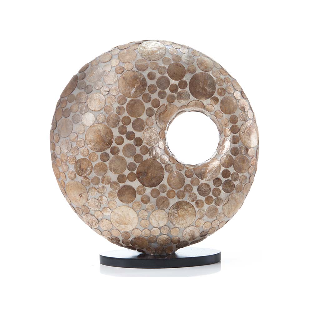 Tafellamp Coin Gold - Donut - Schelpenlamp 45 cm - Afbeelding 3