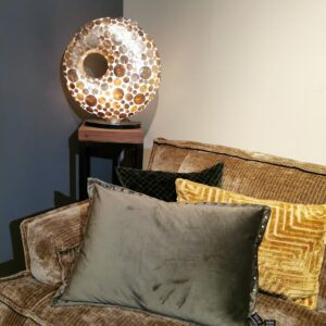 Tafellamp Coin Gold - Donut - Schelpenlamp 45 cm