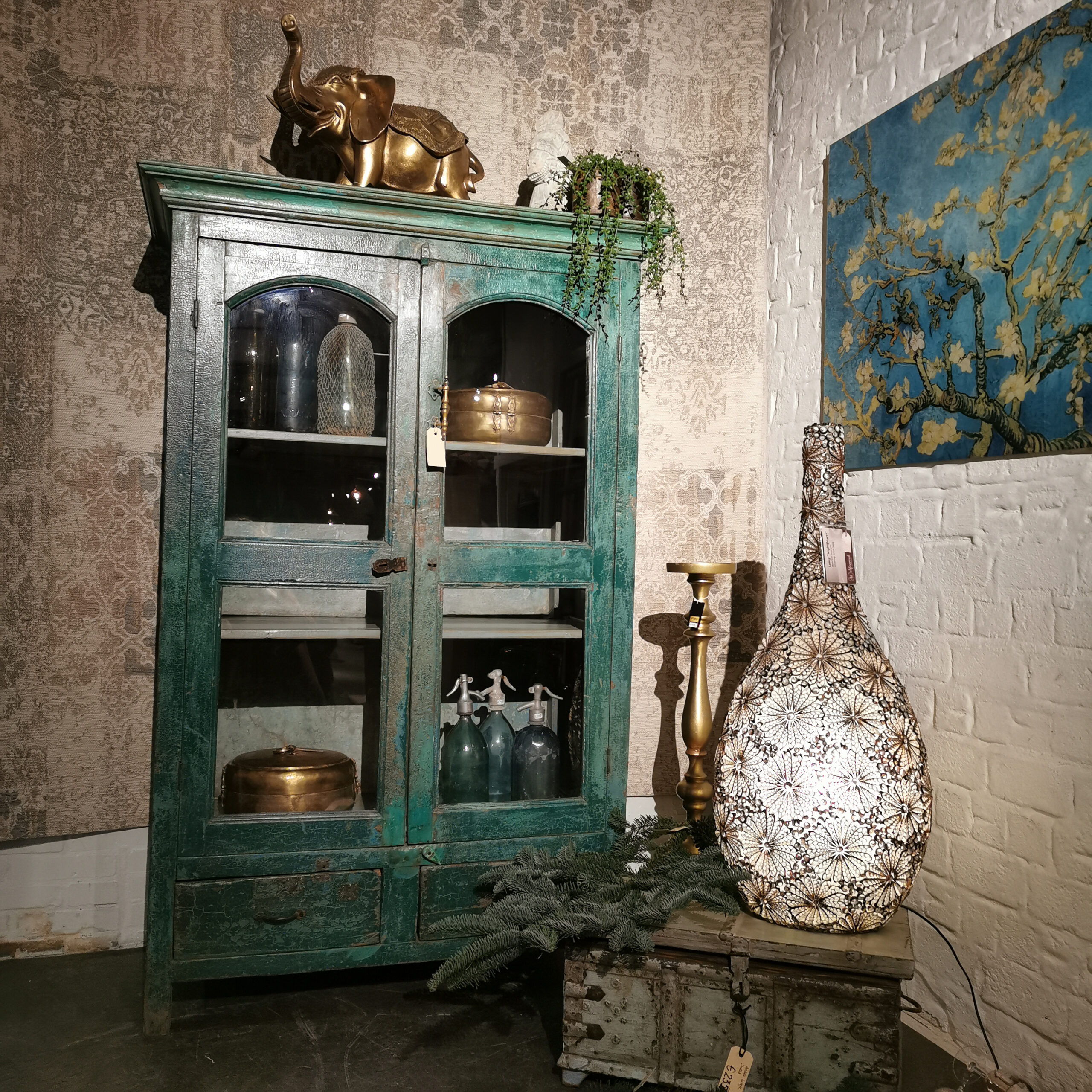 Originele oude kast - 2 deuren en 2 lades - India - Afbeelding 2