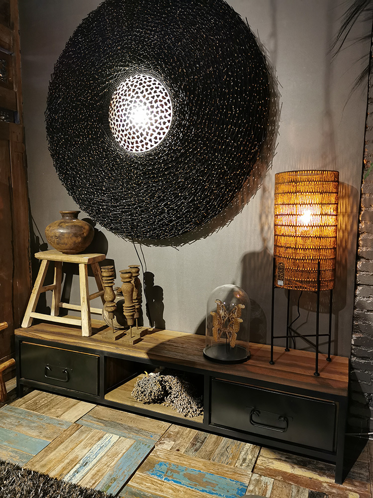 TV dressoir mix van oud gerecycled hout en metaal. Laatste showroommodel! - Afbeelding 4