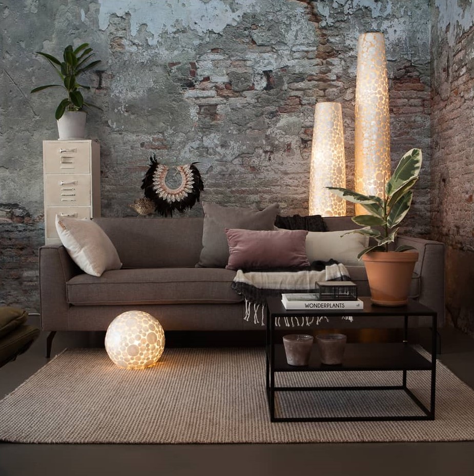 Vloerlamp Coin White - Apollo - Schelpenlamp 100 cm - Afbeelding 9