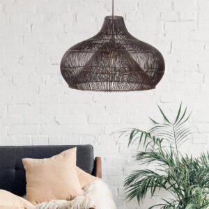 Hanglamp Rattan Dome Zwart - 70 cm