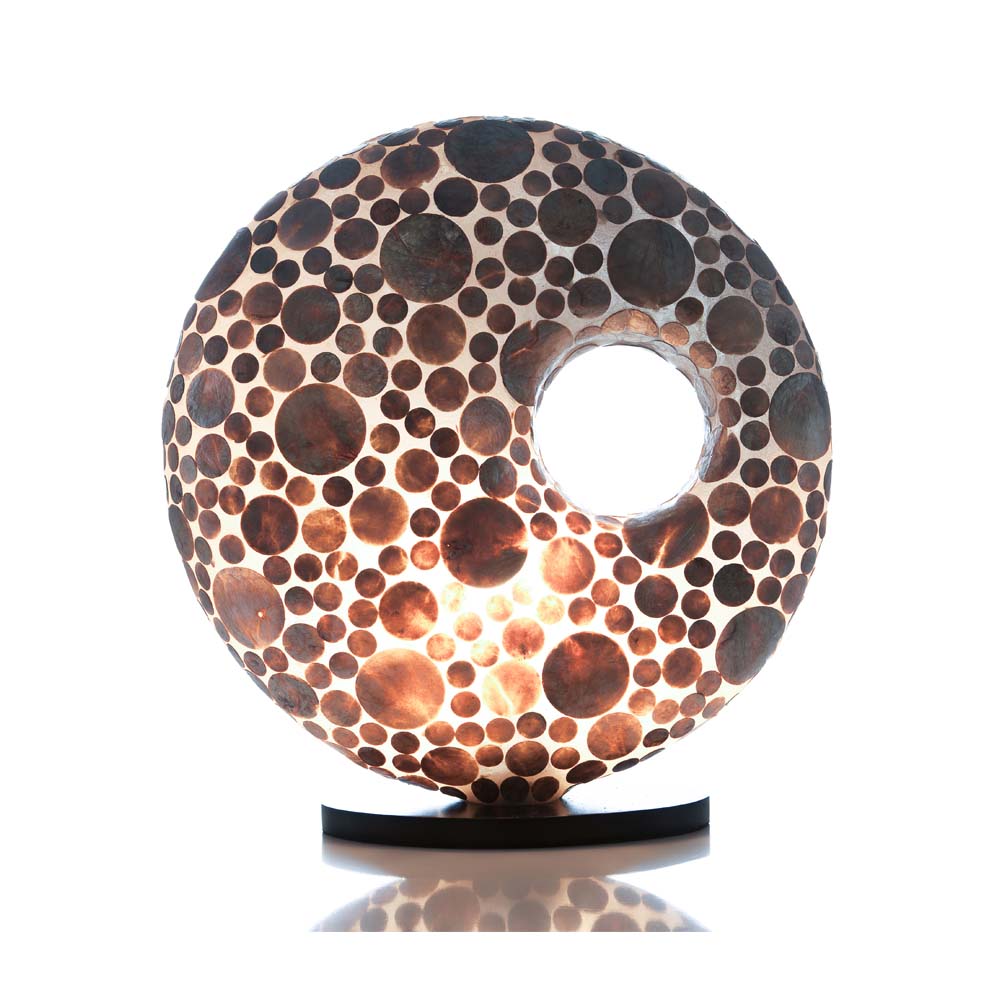 Tafellamp Coin Gold - Donut - Schelpenlamp 45 cm - Afbeelding 4
