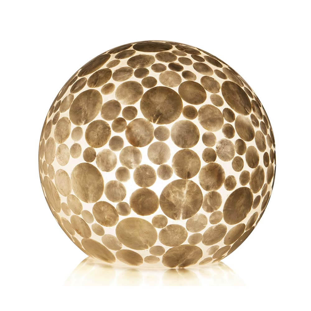 Tafellamp Coin White - Staande bol - Schelpenlamp 40 cm - Afbeelding 4