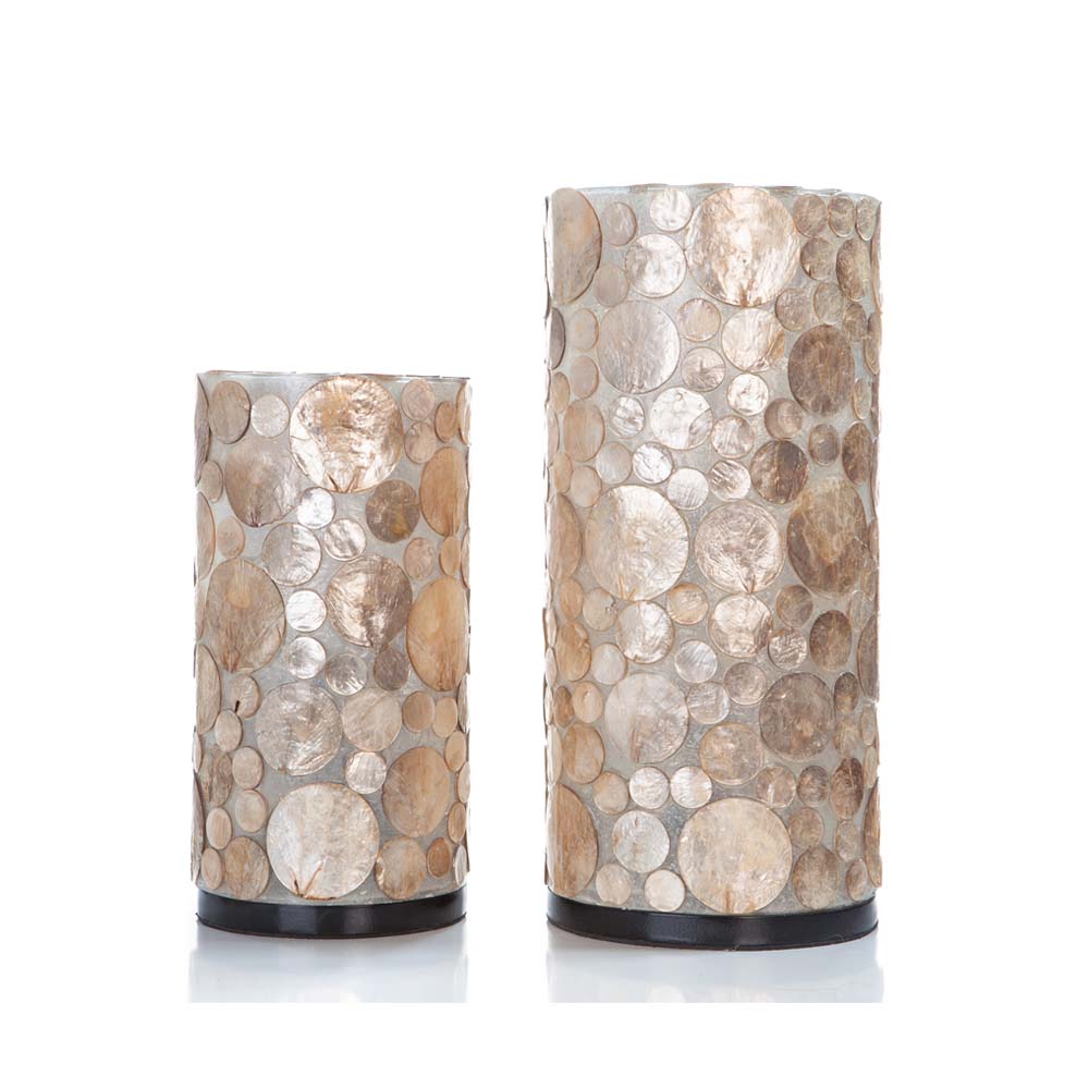 Tafellamp Coin Gold - Cilinder - Schelpenlamp 30 cm - Afbeelding 5