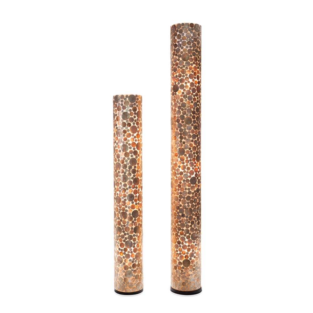 Vloerlamp Coin Gold - Cilinder - Schelpenlamp 150 cm - Afbeelding 4