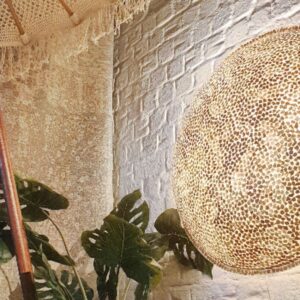 Wandlamp Wangi Gold - Moon - Schelpenlamp 85 cm
