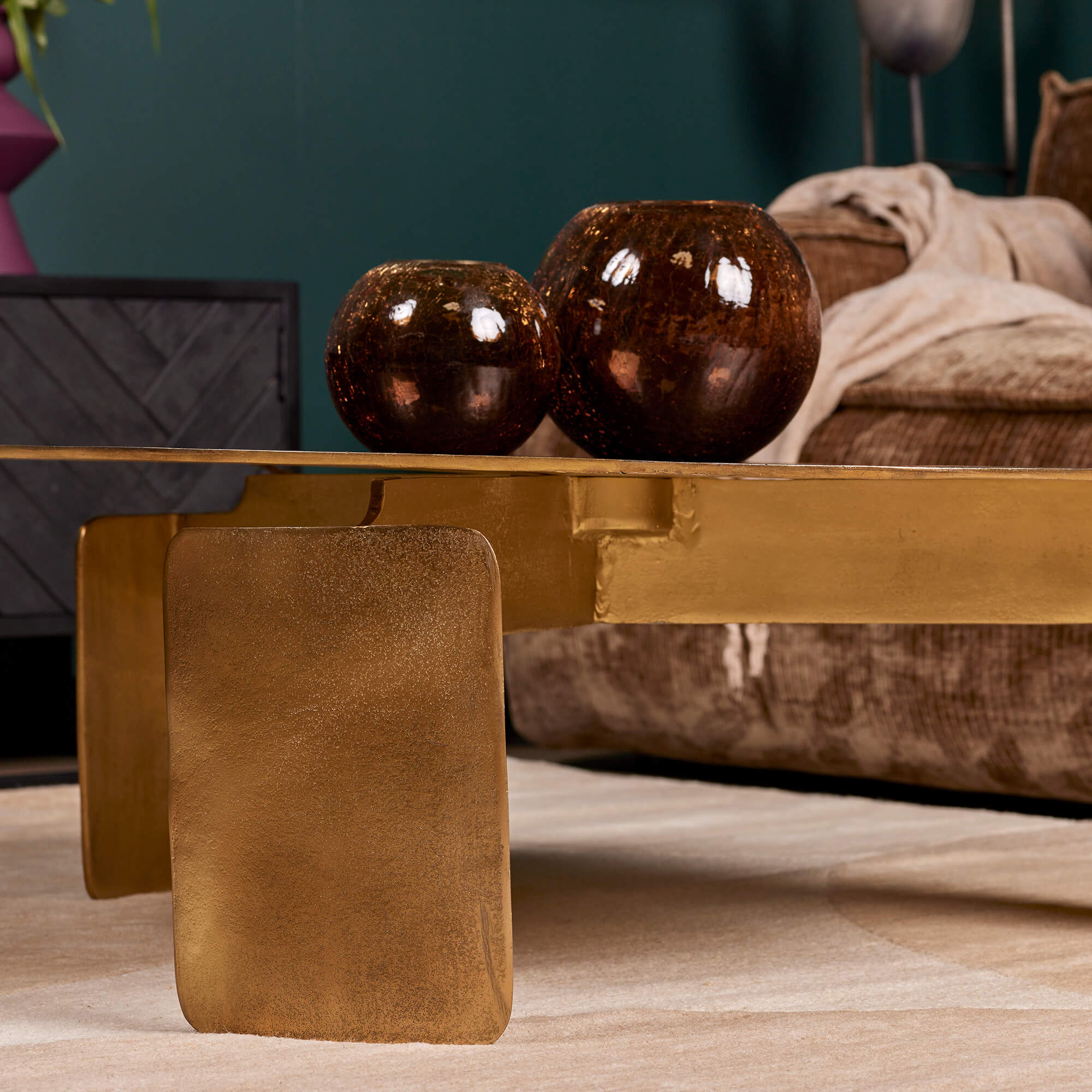 Gouden salontafel Darwin L