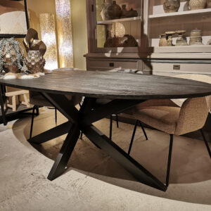 Ovale eettafel 210x100x76 cm - Zwart
