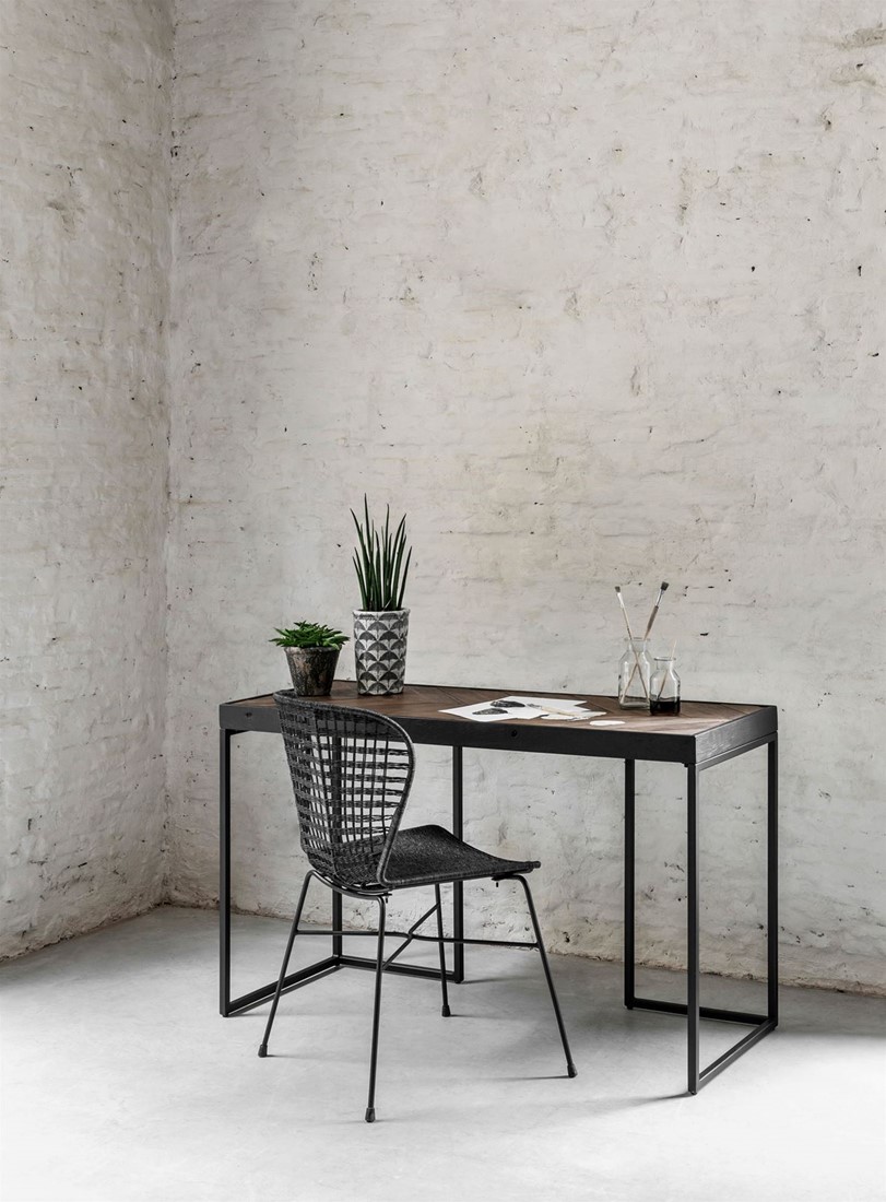 Sidetable - Bureau visgraat - Oud gerecycled teakhout - 125x50x76 cm
