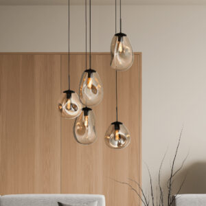 Hanglamp Lava - 5 lichtpunten - 50 cm rond