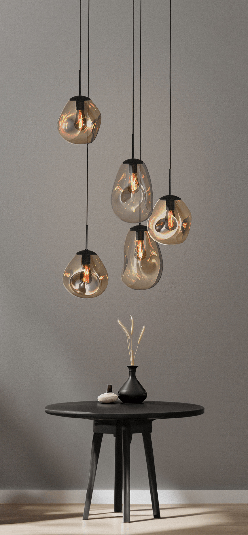Ronde lamp Lava ø 50 cm met 5 lichtpunten