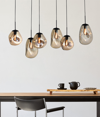 Hanglamp Lava - 6 lichtpunten - 160 x 25 cm