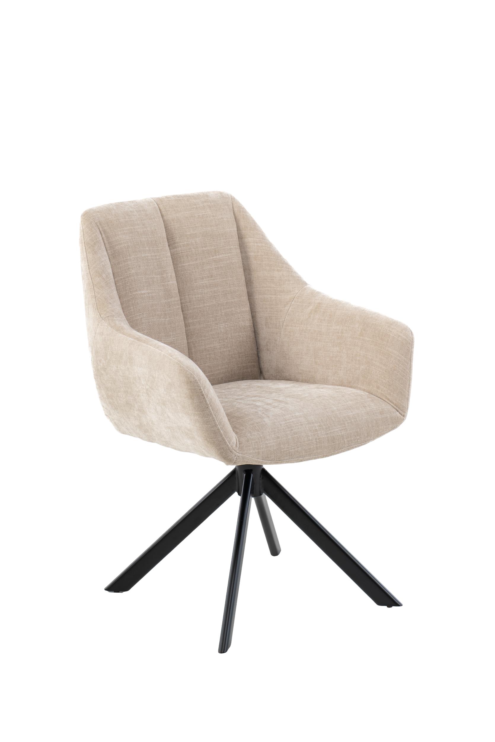Draaistoel-Madrid-Milan-Beige-360-Zwarte-draaivoet