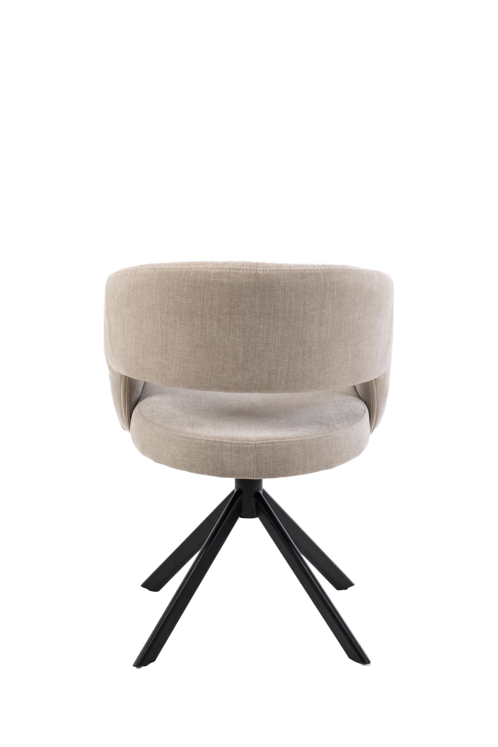 Eetkamerstoel Tokyo - Wonder beige 100 - Zwarte draaivoet