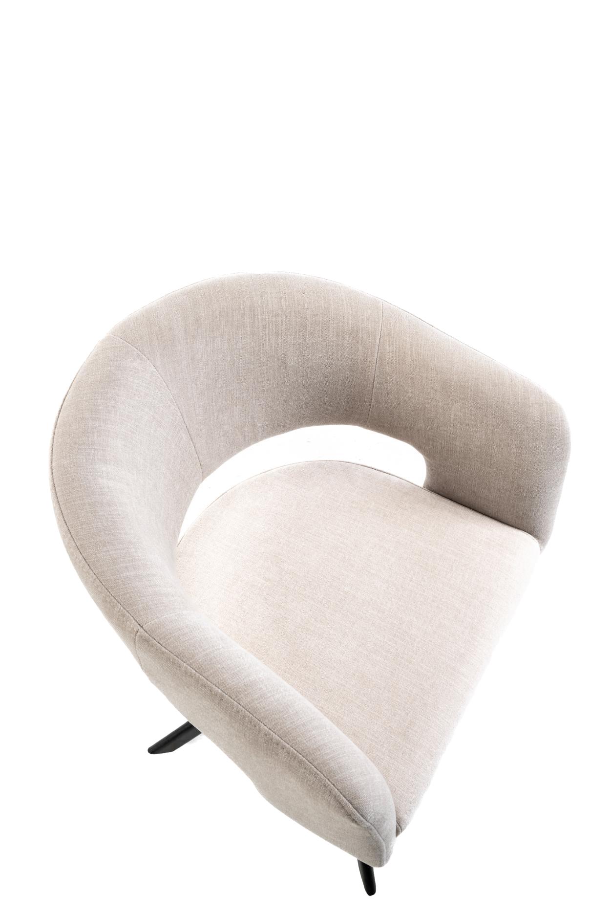 Eettafelstoel Tokyo - Wonder beige 100 - Zwarte draaivoet