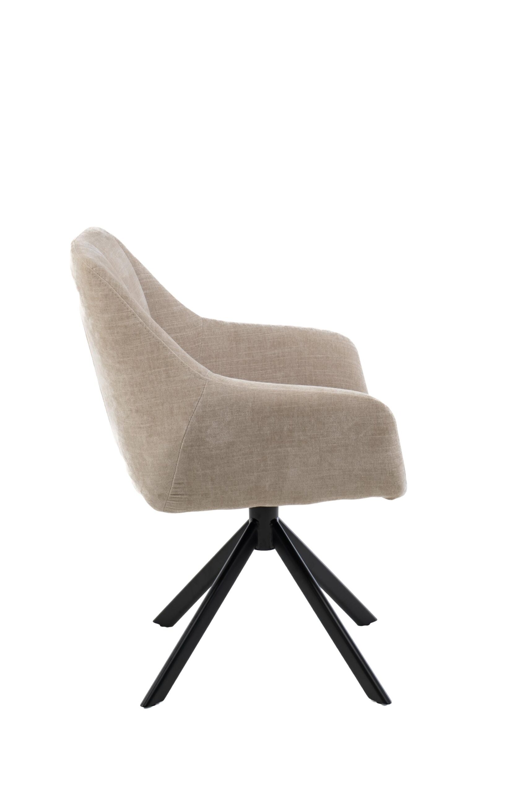 Madrid-eetkamerstoel-Milan-Beige-360-Zwarte-draaivoet
