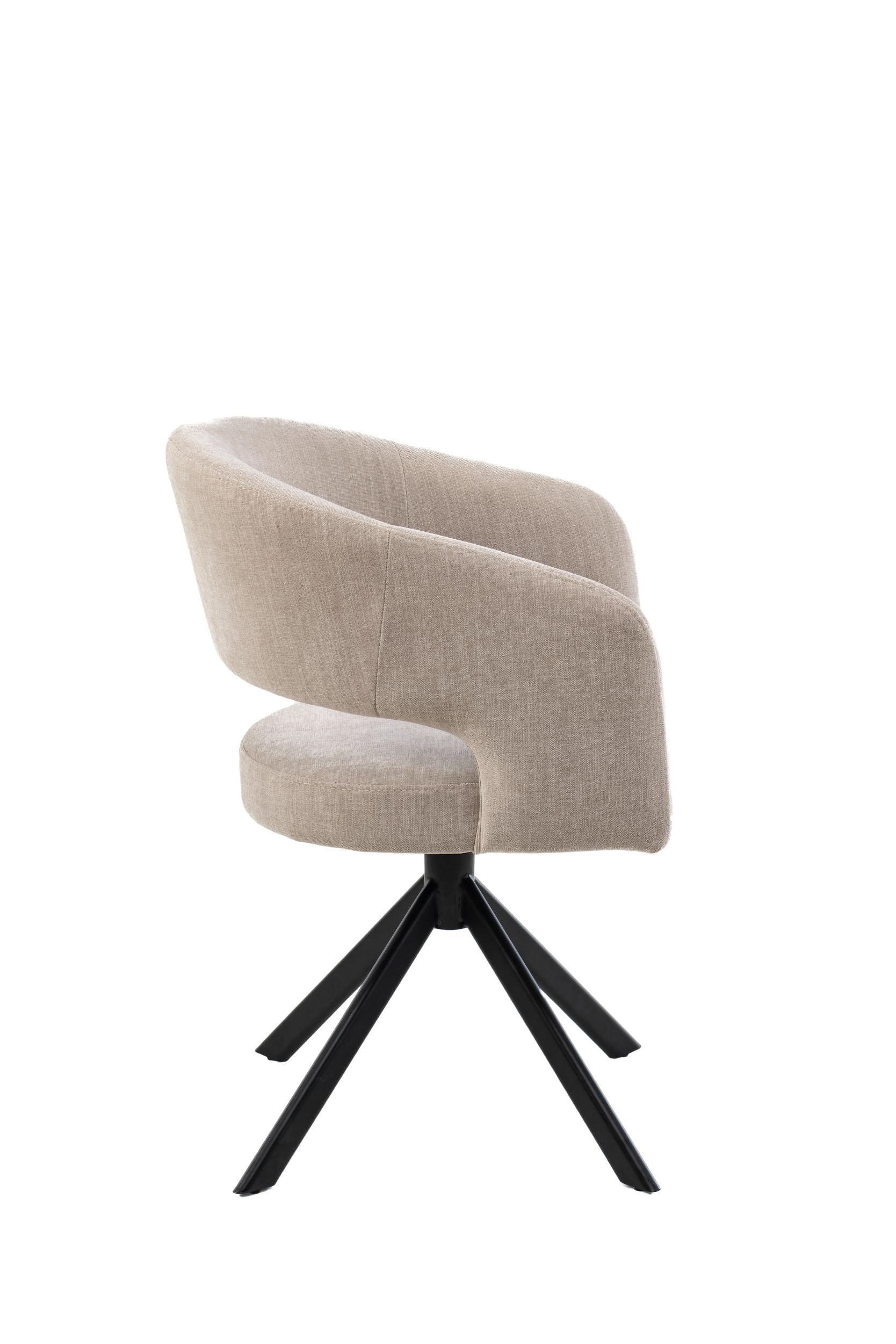 Tokyo eettafelstoel - Wonder beige 100 - Zwarte draaivoet