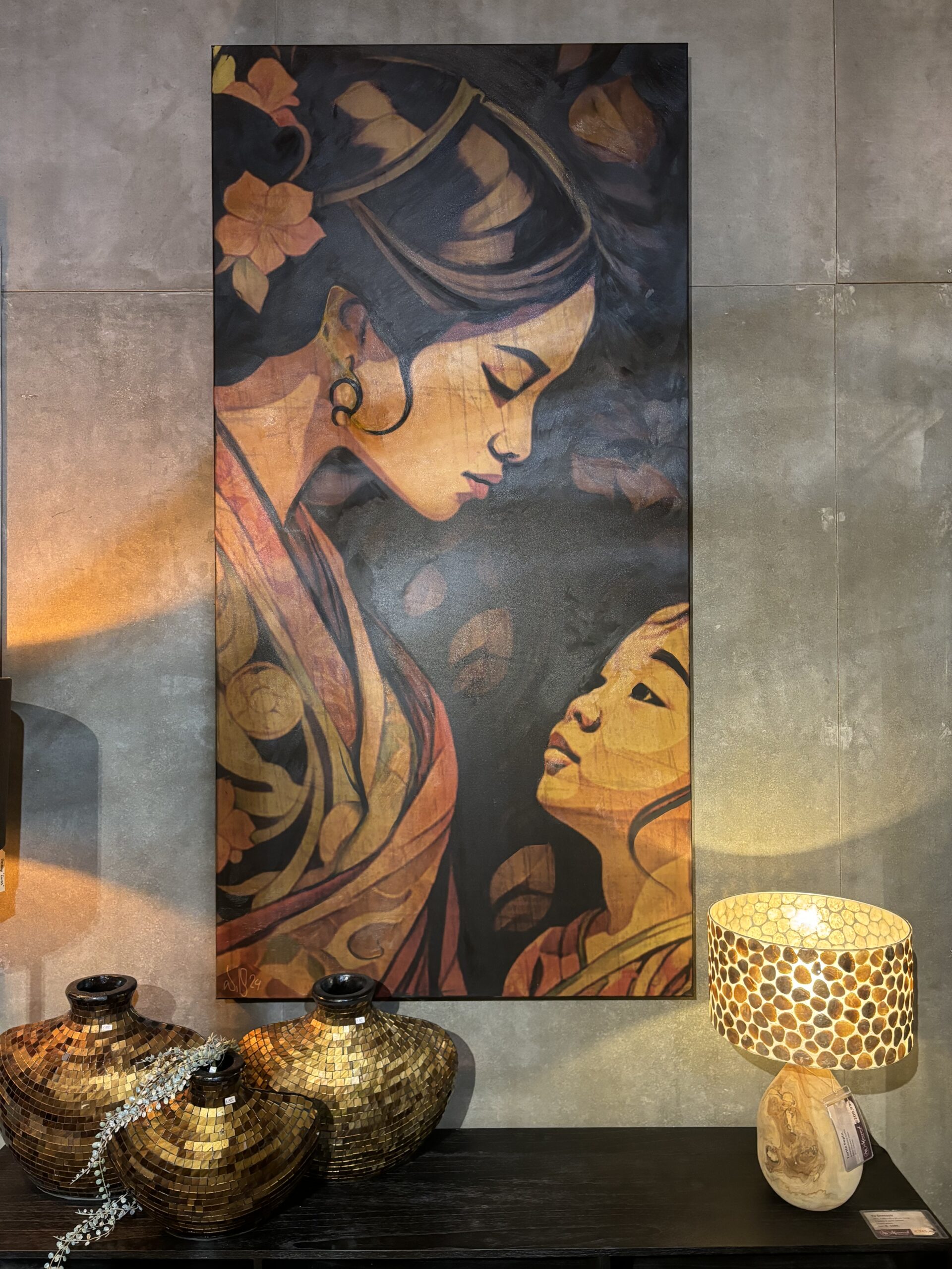 Schilderij Anak Ibu - Fine Art - Limited edition - 200 x 100 cm