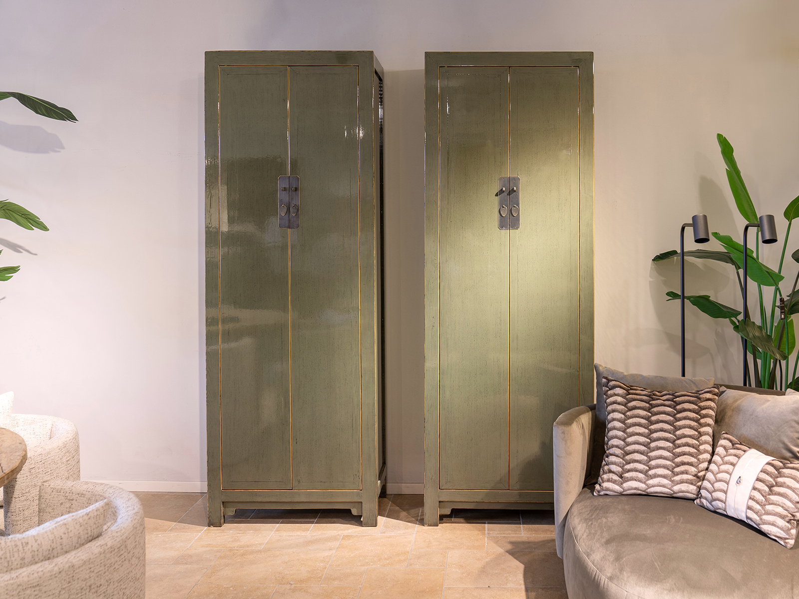 Hoge kast Hunter groen - 80x42x225 cm
